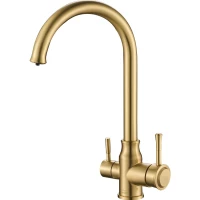 Смеситель для кухни Zorg SH 763 INOX BRONZE PVD с подключением к фильтру, бронза