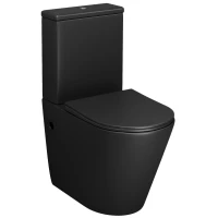 Унитаз-компакт Grossman GR-4480BMS безободковый, с сиденьем микролифт, черный матовый