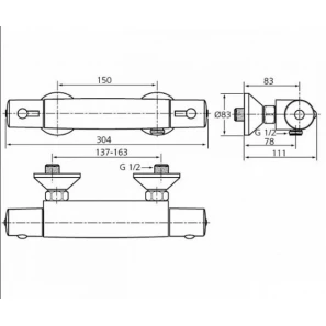 Изображение товара термостат для душа ideal standard ceratherm 50 a6367aa