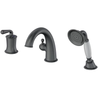 Смеситель на борт ванны Wonzon & Woghand Steam WW-88659008-BGM с душевым гарнитуром, темный графит матовый