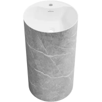 Раковина Wellsee Chalice Perfection 230625000 45x45 см, напольная, белый/серый мрамор