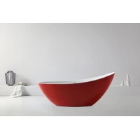 Акриловая ванна Abber AB9233R 183,5x78,5 см, отдельностоящая, красный
