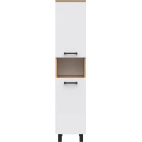 Пенал Misty Крафт П-Кра-05035-01Пр напольный L/R, белый глянец/дуб крафт золотой