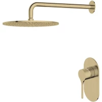 Душевой комплект Feramolli Eva Bella OS1916-12 300 мм, со смесителем, золотой матовый