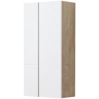 Шкаф двустворчатый подвесной 43x86,4 см дуб эндгрейн/белый матовый Акватон Мишель 1A243903MIX40