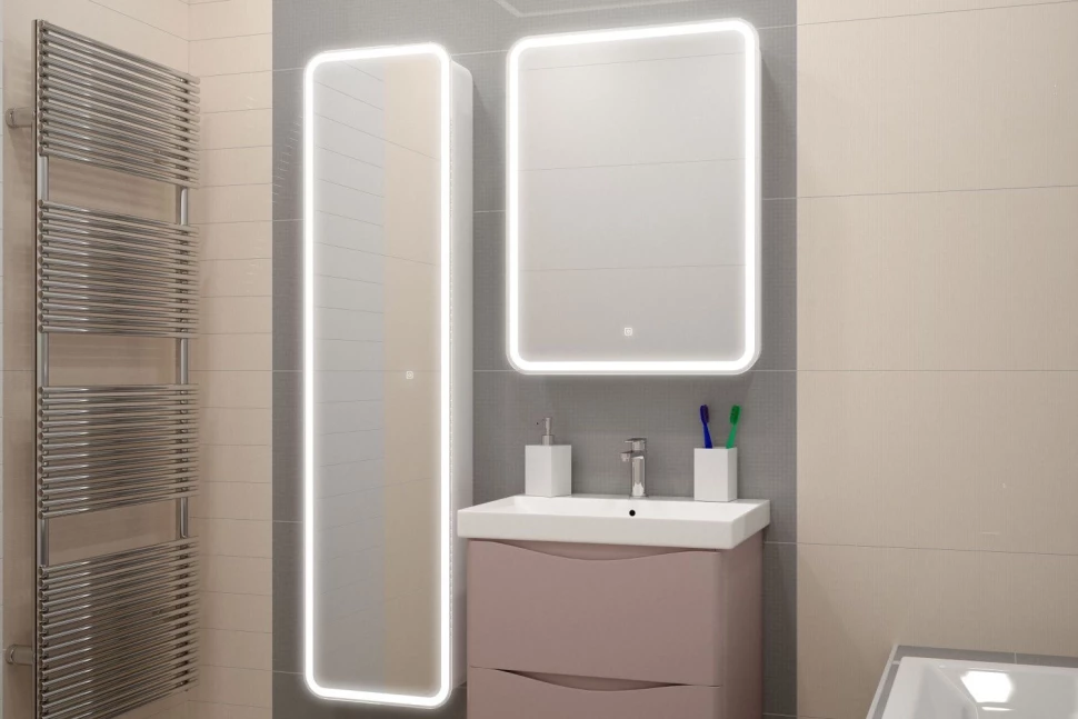 Зеркальный шкаф 60х80 см белый матовый R Art&Max Platino AM-Pla-600-800-1D-R-DS-F - фото 3