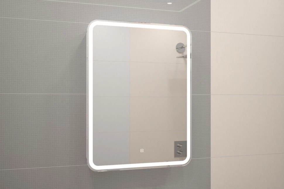 Зеркальный шкаф 60х80 см белый матовый R Art&Max Platino AM-Pla-600-800-1D-R-DS-F - фото 2