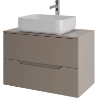 Тумба с раковиной Orange Line Li-80TuLMDF+B05-500W 80,2 см, подвесная, со столешницей, латте матовый