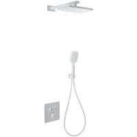 Душевой комплект Wonzon & Woghand WW-B4003-MW 300x200 мм, с термостатом, белый матовый