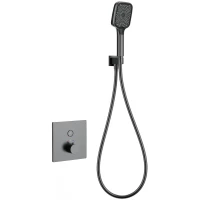 Термостат для душа Wonzon & Woghand WW-D1017-B-BGG встраиваемый, с душевым гарнитуром, темный графит матовый