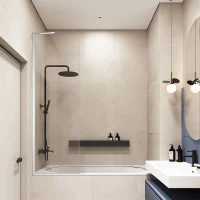 Шторка для ванны 80 см Veconi Palau PL84-80-01-C7 прозрачное