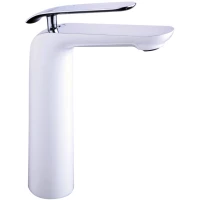 Смеситель для раковины Lemark Melange LM4909CW без донного клапана, хром/белый