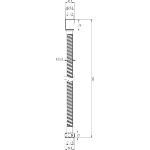 Изображение товара душевой шланг 150 мм cezares czr-fmm-150-nop