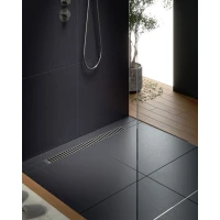 Душевой трап (лоток) Timo Drain System Lines DS230106/18 60 см, с решеткой, перфорированный, вороненая сталь