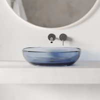 Раковина-чаша Abber Kristall AT2805Saphir 60x40 см, накладная, сапфир