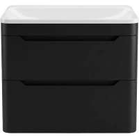 Тумба с раковиной Uperwood Ocean KOcean80b 80 см, подвесная, черный матовый