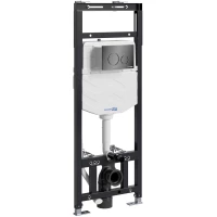 Инсталляция для унитаза WasserKRAFT Alme 15 15TLT.010.ME.PB02 с кнопкой смыва, черный глянец