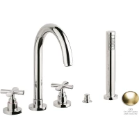 Смеситель на борт ванны Emmevi Spirit New 31121/ORS с душевым гарнитуром, золотой матовый