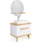 Комплект мебели белый/дуб 80 см Jorno Simply Sim.01.80/P/BuL-W + Y18293 + Sim.05.H200/BuL + Sim.02.75/P/W - 9