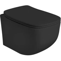 Унитаз подвесной AXA White Jam WCWH3312707 безободковый, с сиденьем микролифт, черный матовый