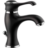 Смеситель для раковины Emmevi Tiffany 6003/NC с донным клапаном, хром/черный 