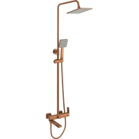 Душевая система Fmark FS8745-22HB 200 мм, со смесителем, розовое золото матовый 