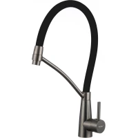 Смеситель для кухни Fmark FS8255Q-01 с гибким изливом, графит/черный