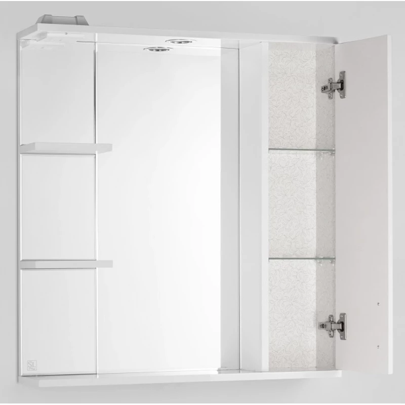Зеркальный шкаф 75x83 см белый глянец Style Line Панда Фьюжн ЛС-00000079