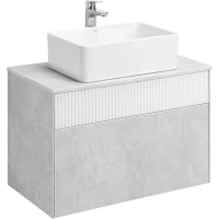 Тумба с раковиной светло-серый/белый матовый 80 см Акватон Марбл 1A2762K1MH4C0