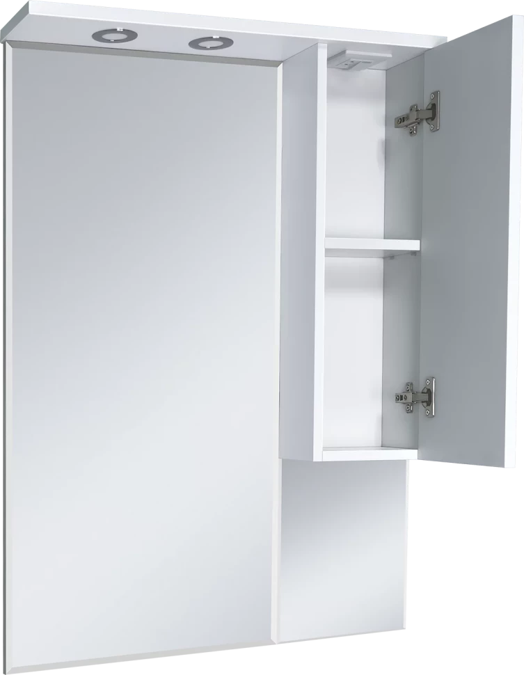 Зеркальный шкаф Misty Терра П-Тер02070-011П 69x100,1 см R, с подсветкой, выключателем, белый матовый - фото 2