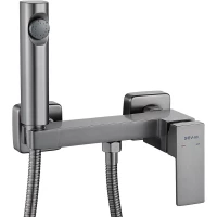 Гигиенический душ Shevanik S9605T-1 со смесителем, оружейная сталь