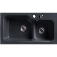 Кухонная мойка Belux SG-REC-DUO 8045-01 черный обсидиан 4810924266590