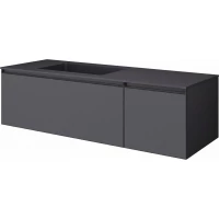 Тумба с раковиной Armadi Art Quatro Antracite 790-M2-140-A-A + 793-140-A-L 141 см L, подвесная, антрацит матовый