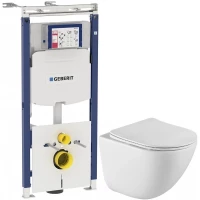 Комплект подвесной унитаз BelBagno Amanda BB051CHR + BB051SC + система инсталляции Geberit 111.362.00.5