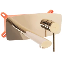 Смеситель для раковины Rea Oval REA-B5125 встраиваемый, без донного клапана, золотой