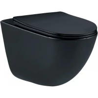 Унитаз подвесной Esbano Lotus ESUPLOTUBM безободковый, с сиденьем микролифт, черный матовый