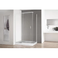 Душевой уголок с поддоном Royal Bath RB9140HPV-C 140x90 см, профиль белый, стекло матовое