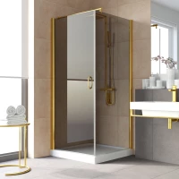 Душевой уголок Vegas Glass EP-Fis LUX 80*120 09 07 L 80x120 см L, профиль золотой, стекло графитовое