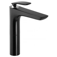 Смеситель для раковины Kludi Balance 522968775 без донного клапана, хром/черный матовый