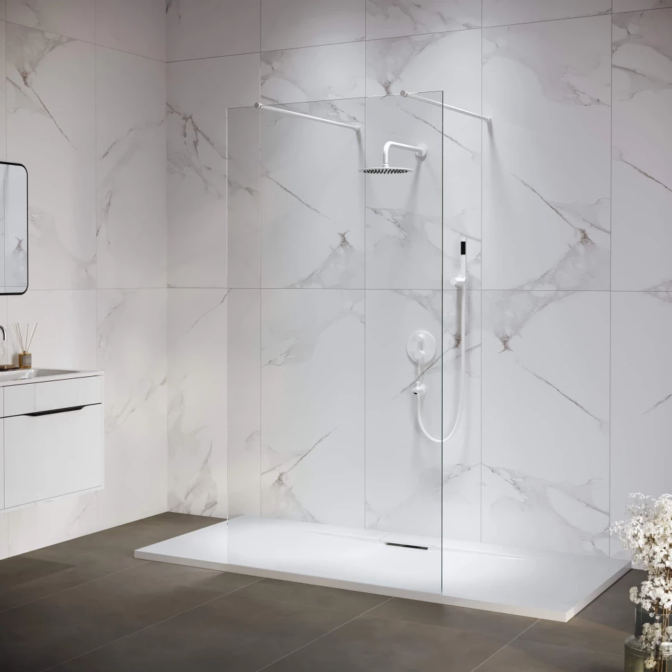 

Неподвижная перегородка 138,3 см RGW WA-016W Walk-in 35101614-15 прозрачное