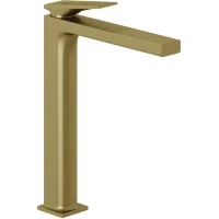 Смеситель для раковины Kludi Decus 54298N075 без донного клапана, золотой матовый