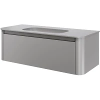Тумба с раковиной Armadi Art Voi Luna 782-120-L + 786-120-L без отв. 122 см, подвесная, серый матовый
