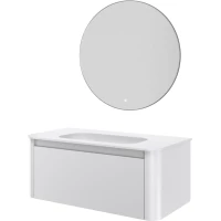 Комплект мебели Armadi Art Voi Matt White 782-100-MW + 786-100-MW без отв. + 545-80-CR 102 см, подвесной, белый матовый