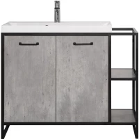 Тумба с раковиной бетон/черный 100 см Style Line Лофт ЛС-000010021 + ЛС-00000723