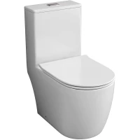 Унитаз-компакт Grossman GR-4484SQ безободковый, торнадо, с сиденьем микролифт, белый