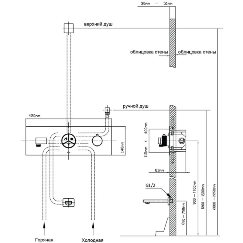 Термостат для ванны Vincea VSCV-432TGM