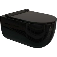 Унитаз подвесной Bien Vokha MDKA052N1VP1B9000 безободковый, с функцией биде, с сиденьем микролифт, черный глянец