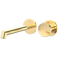 Смеситель для раковины Teska Arte E5507 встраиваемый, без донного клапана, золотой