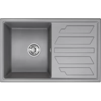 Кухонная мойка Granula 8002, АЛЮМИНИУМ 80x50 см, алюметаллик