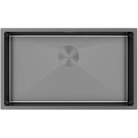 Кухонная мойка Paulmark Next PM217444-GM 74x44 см, вороненая сталь